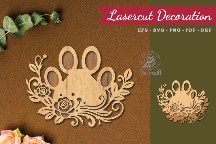 Decorative Paw Lasercut Decoration