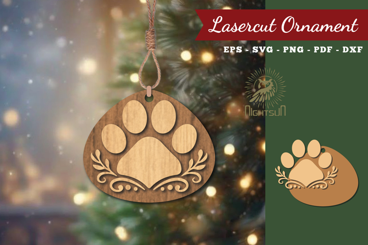 Decorative Paw Lasercut Ornament