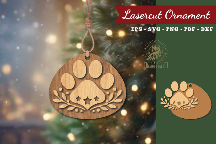 Decorative Paw Lasercut Ornament