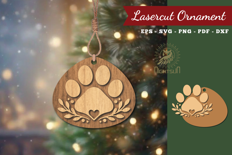 Decorative Paw Lasercut Ornament