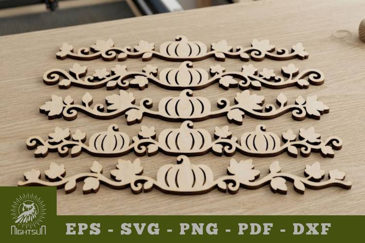 Decorative Pumpkin Border Silhouette SVG
