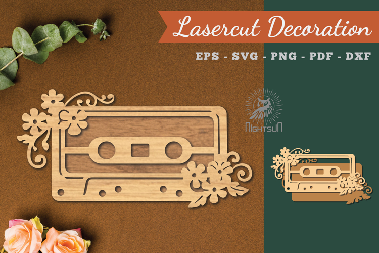 Decorative Retro Tape Cassette Lasercut Decoration
