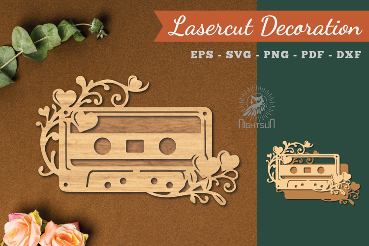 Decorative Retro Tape Cassette Lasercut Decoration