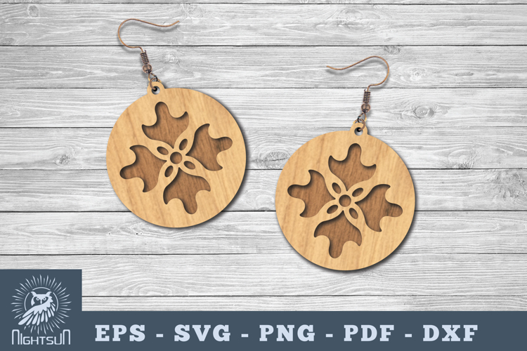 Decorative Round Earring Lasercut