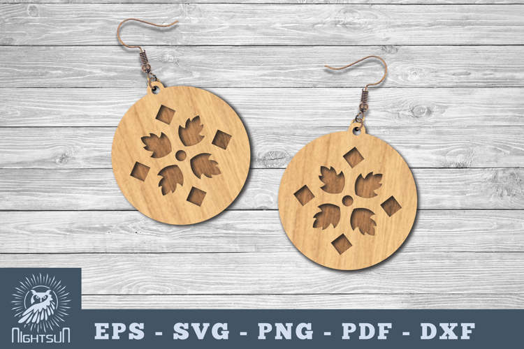 Decorative Round Earring Lasercut