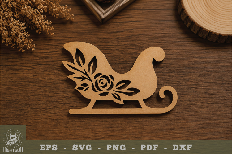 Decorative Santa Sleight Lasercut Decoration