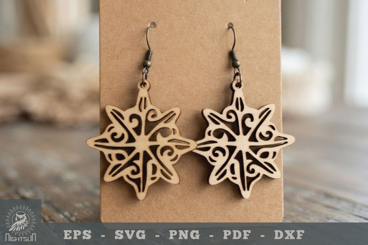 Decorative Star Lasercut Earring