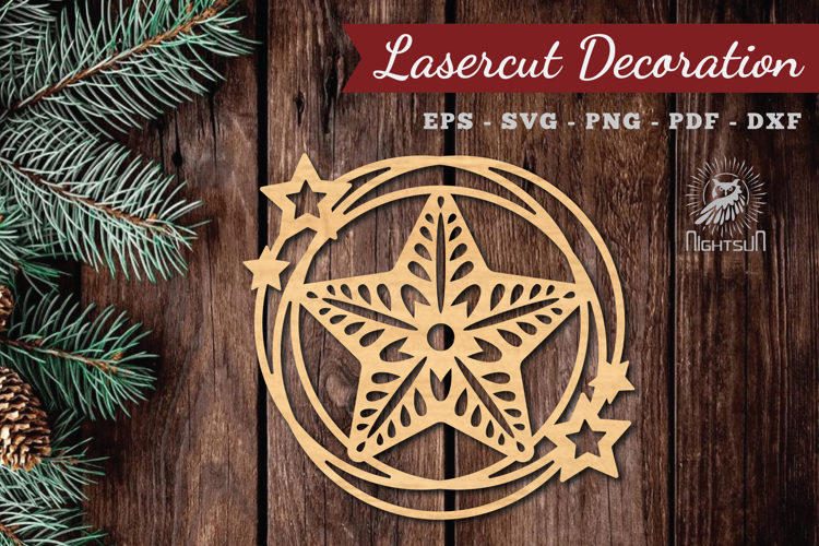 Decorative Stars Lasercut Round SVG