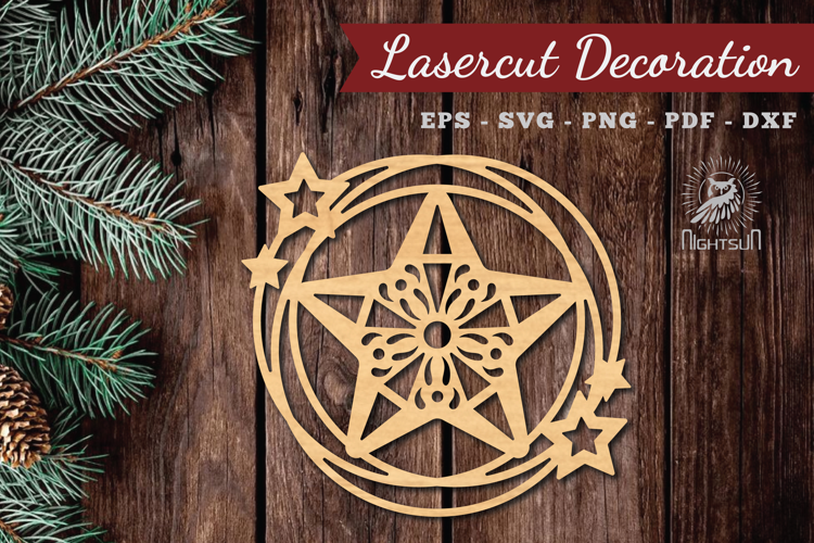 Decorative Stars Lasercut Round SVG