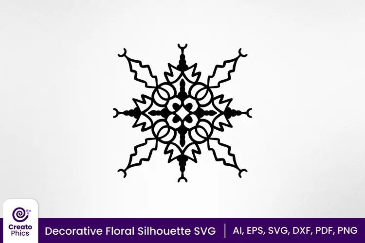 Decorative element stencil SVG | floral ornament design