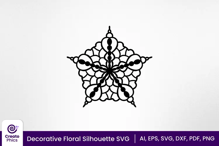 Decorative element stencil SVG | floral ornament design