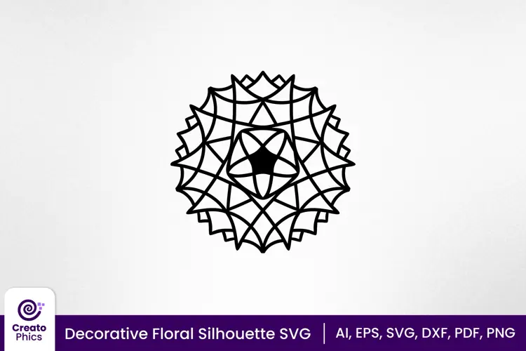 Decorative element stencil SVG | floral ornament design