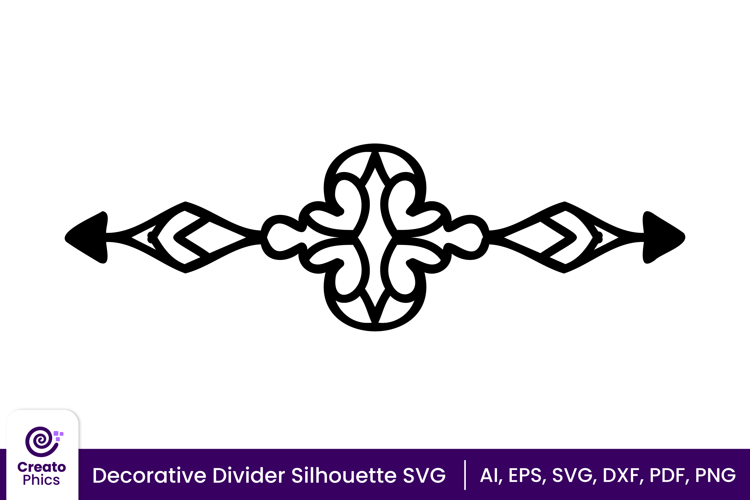 Decorative text divider SVG | ornamental arrow silhouette