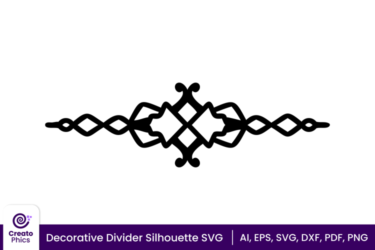 Decorative text divider SVG | ornamental arrow silhouette