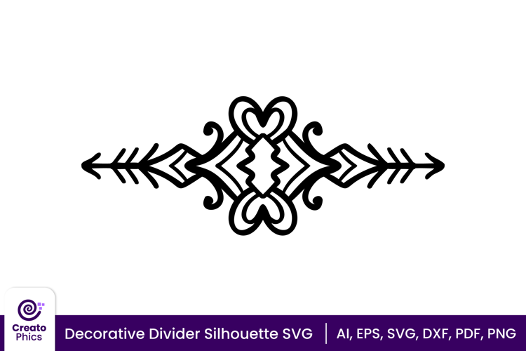 Decorative text divider SVG | ornamental arrow silhouette