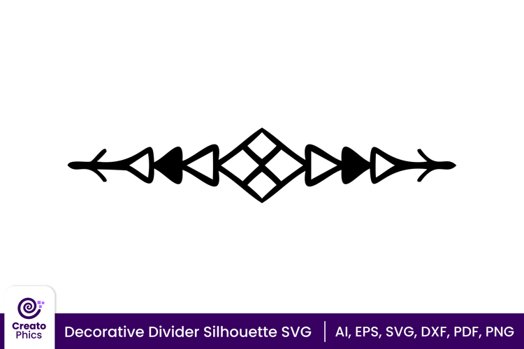 Decorative text divider SVG | ornamental arrow silhouette