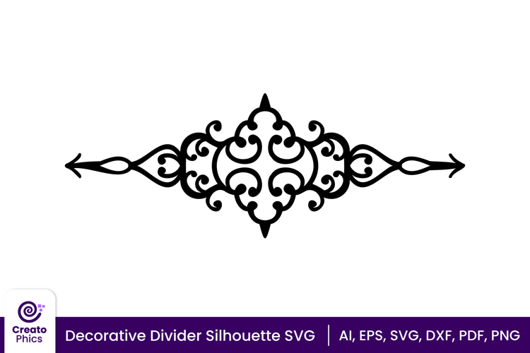 Decorative text divider SVG | ornamental arrow silhouette