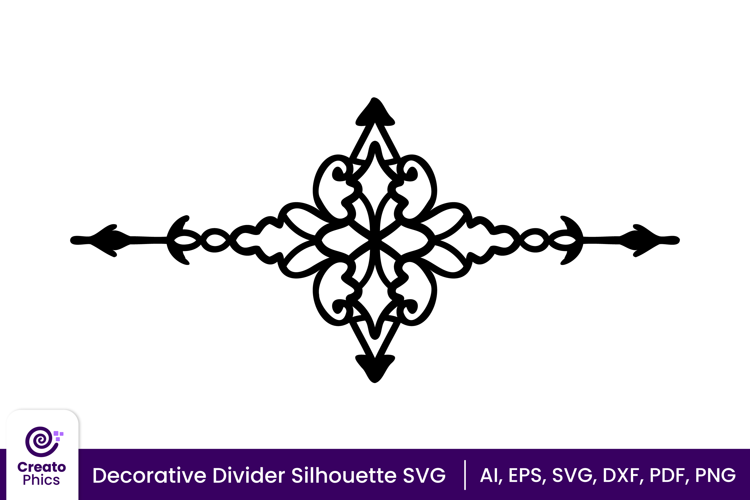Decorative text divider SVG | ornamental arrow silhouette