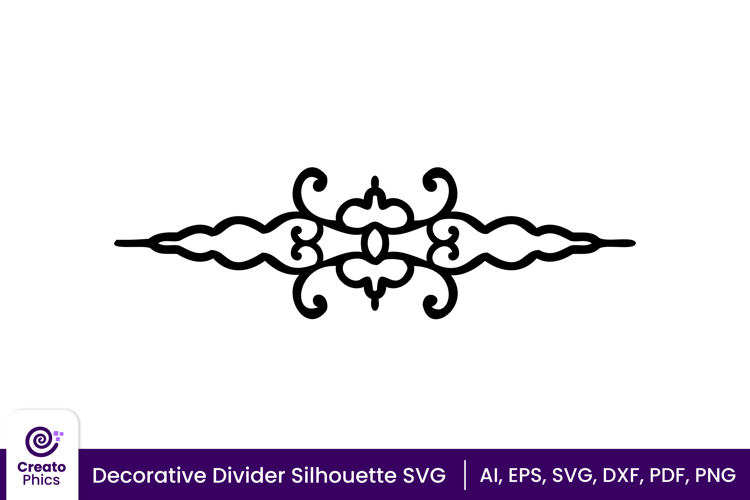 Decorative text divider SVG | ornamental arrow silhouette