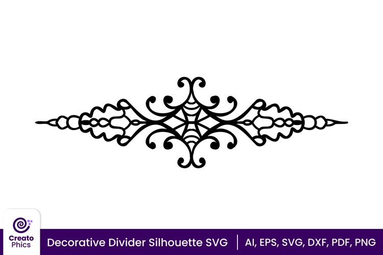 Decorative text divider SVG | ornamental arrow silhouette