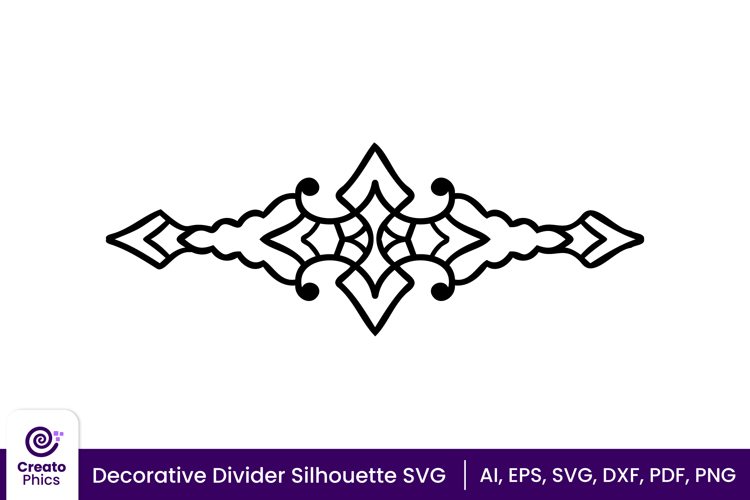 Decorative text divider SVG | ornamental arrow silhouette