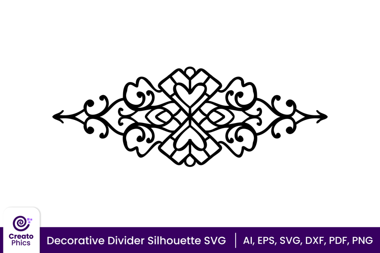 Decorative text divider SVG | ornamental arrow silhouette