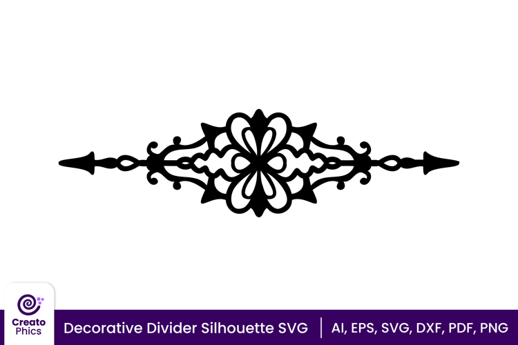 Decorative text divider SVG | ornamental arrow silhouette