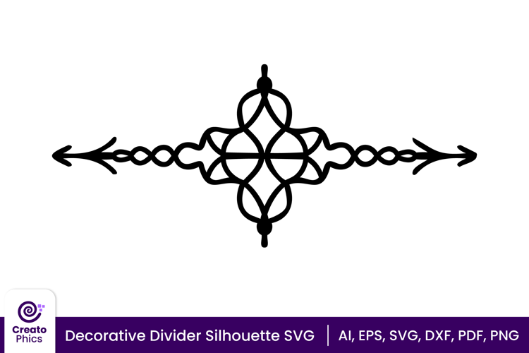 Decorative text divider SVG | ornamental arrow silhouette