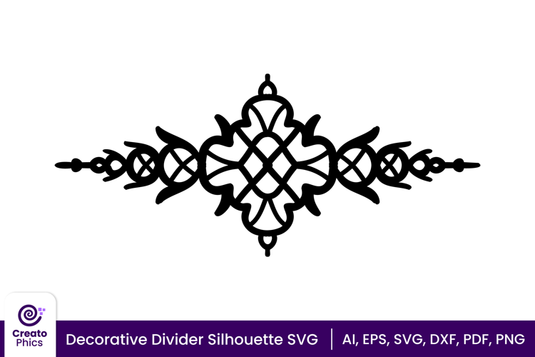 Decorative text divider SVG | ornamental arrow silhouette