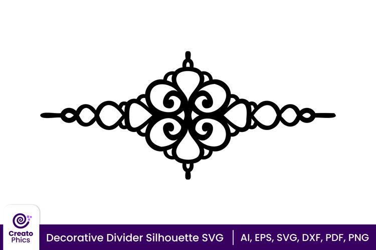 Decorative text divider SVG | ornamental arrow silhouette