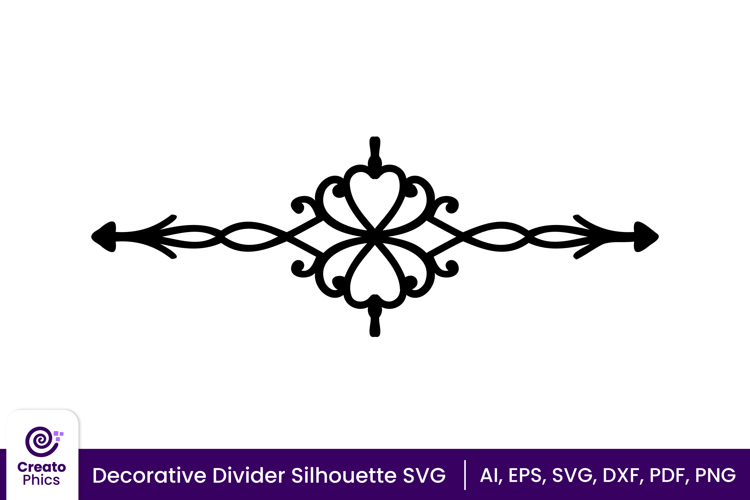 Decorative text divider SVG | ornamental arrow silhouette