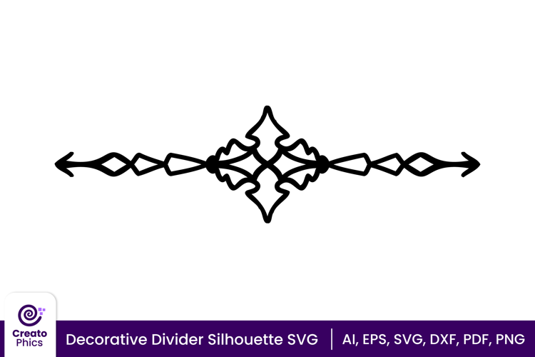 Decorative text divider SVG | ornamental arrow silhouette