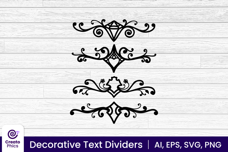 Decorative text dividers| Vector ornamental dividers