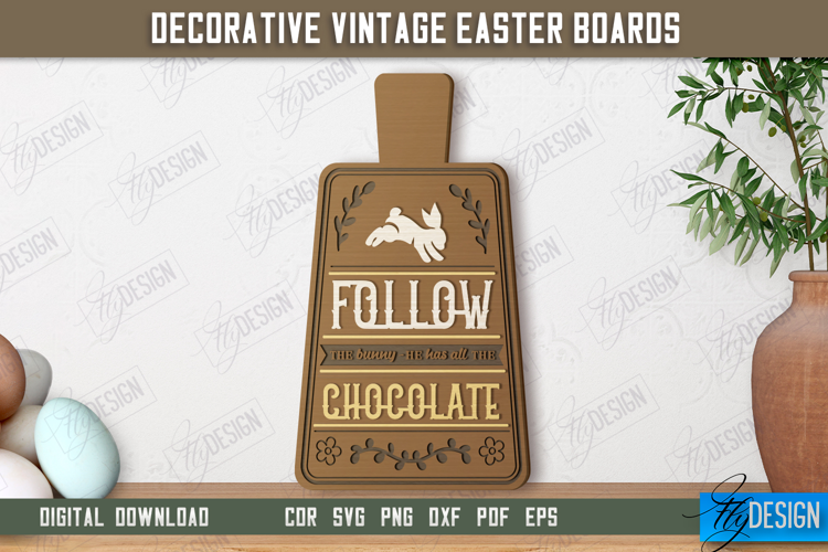 Decorative Vintage Easter Board | Mini Cutting Board | CNC