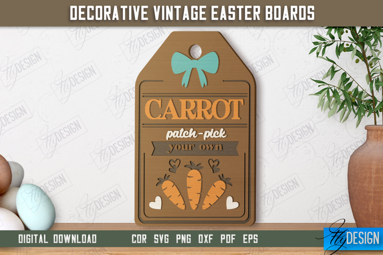 Decorative Vintage Easter Board | Mini Cutting Board | CNC