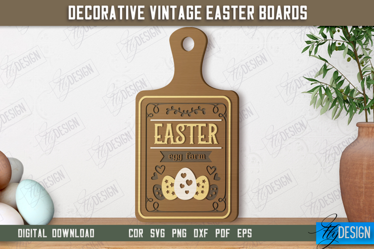 Decorative Vintage Easter Board | Mini Cutting Board | CNC