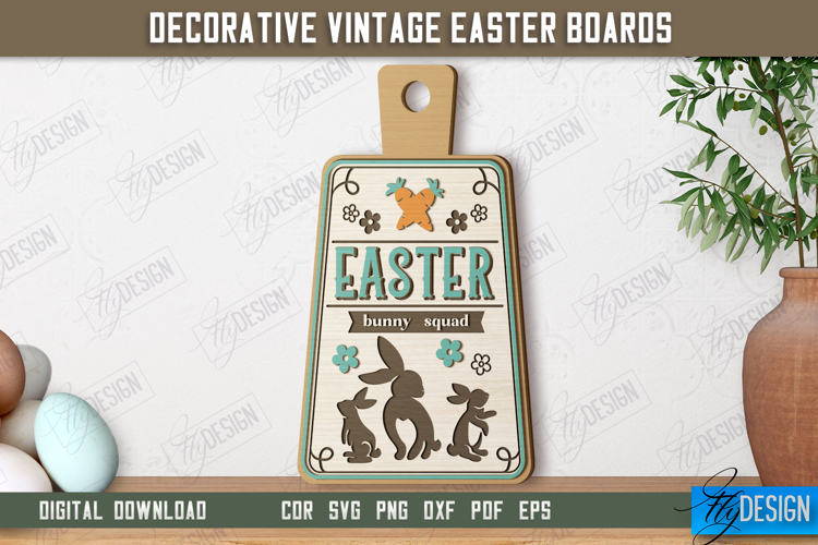 Decorative Vintage Easter Board | Mini Cutting Board | CNC
