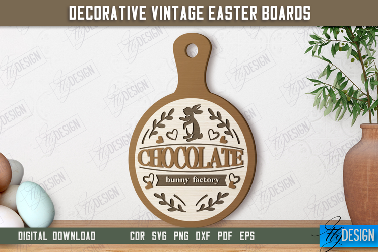 Decorative Vintage Easter Board | Mini Cutting Board | CNC