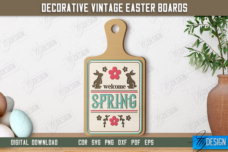 Decorative Vintage Easter Board | Mini Cutting Board | CNC