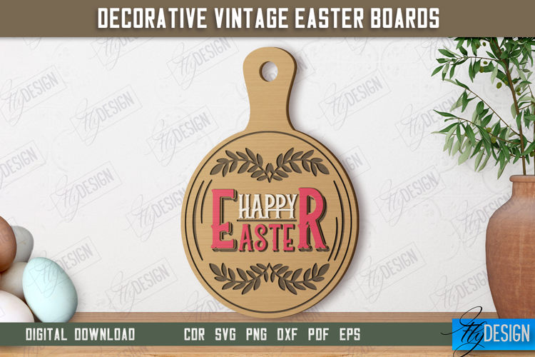 Decorative Vintage Easter Board | Mini Cutting Board | CNC