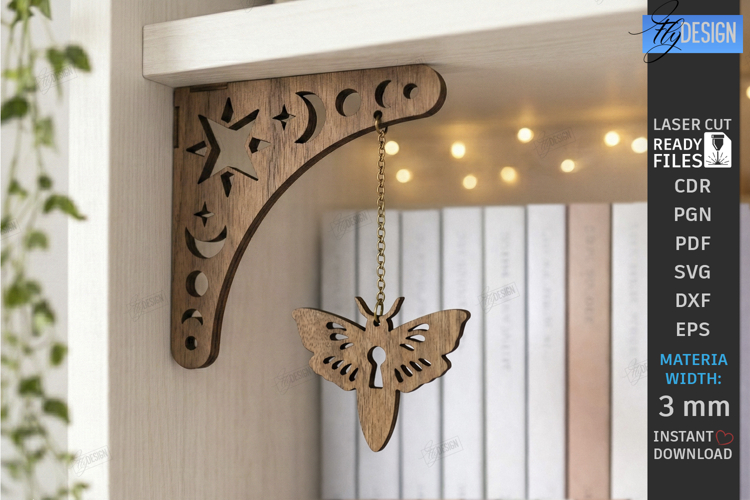 Decorative Bookshelf Corner Brackets Laser Cut | Home Decor