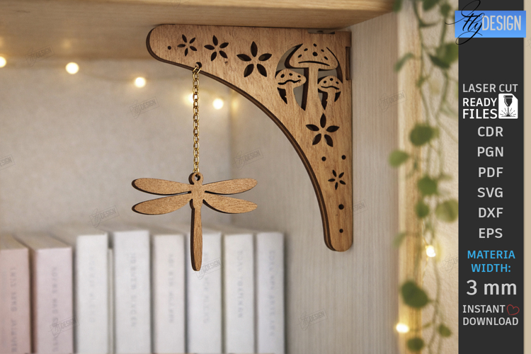 Decorative Bookshelf Corner Brackets Laser Cut | Home Decor