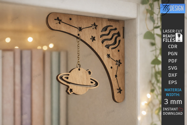 Decorative Bookshelf Corner Brackets Laser Cut | Home Decor