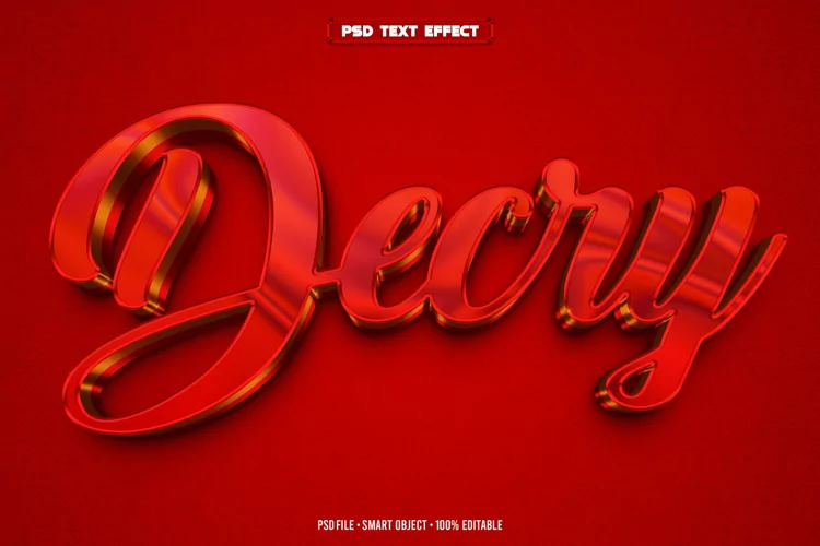Decry 3D editable text effect