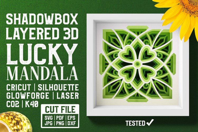 Lucky Mandala 3D Layered SVG Cut File example image 1