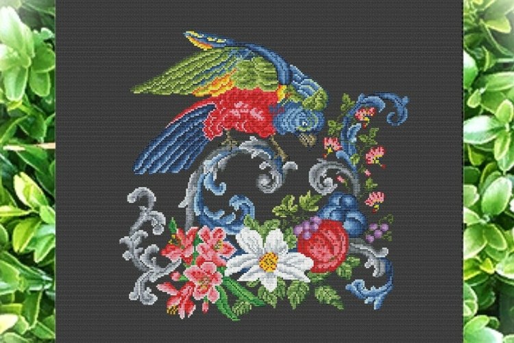 Embroidery scheme Parrot on a curl (2233854) Cross Stitch Design