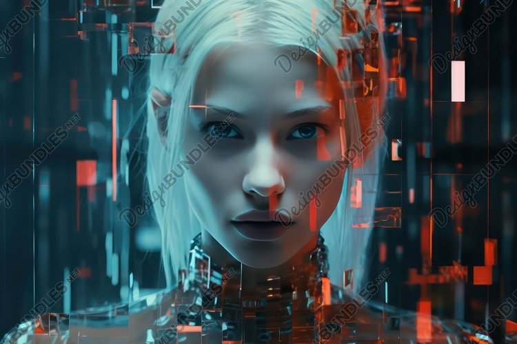 Futuristic Girl Background Wallpaper