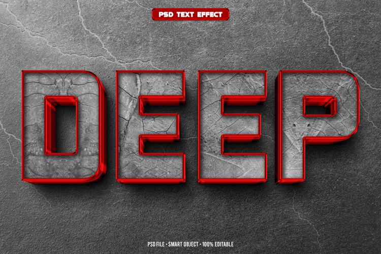 Deep 3D editable text effect