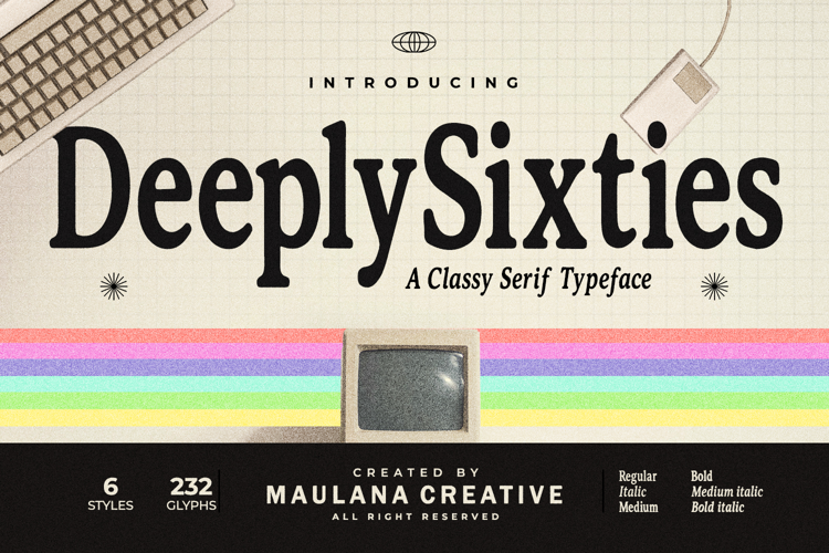 DeeplySixties Classy Retro Serif Typeface Family