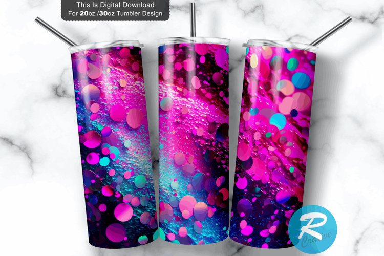 Deep Pink Glitter Holographic 20oz/30oz Skinny Tumbler